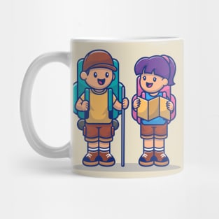 Cute Couple Travelling Together Mug